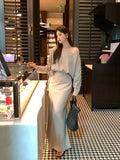Xixi 2025 Spring New Temperament Chiffon Shirt + High-Waist A-Word Half-Body Dress Two-Piece Suit Woman