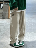 Embroidered Straight Leg Casual Sweatpants-Outfit