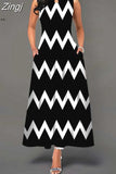 Boho Long Dresses Women Elegant Sleeveless Casual Floral Print Beach Party Maxi