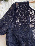 Women Lace Bodysuits Black Elegant V-Neck Short Sleeve High Waist Bodycon Romper Female Summer Patchwork Jumpsuits 2023