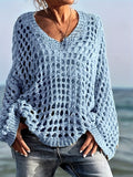 New Sexy Hollow Knitted Sun Protection Shirt Holiday Knitted Jersey Women's Spring And Summer Outside The Beach Hoodie