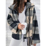Double-Sided Plush Lattice Large-Size Coat For Autumn And Winter