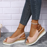 Zingj New Sandals Large Size Hemp Rope Bow Wedge Casual Sandal Women's