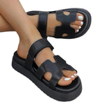 Summer New Thick Bottom Cool Slippers Large-Size Magic Sticker Outside Wearing Casual Women's