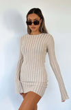 Zingj Women's New Sexy Long Sleeve Lace-Hole Sweater Dress-Outfit