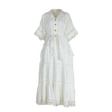 And Autumn New Court Style Small Retro Hollow High-End Lace To Receive Short-Sleeved Collar Long