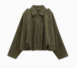 Women's Explosive Fashion Velvet Texture Effect Bomber Jacket