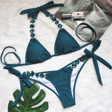 Zingj Sexy Bikini Color Female Split Straps Luxury Diamond Swimwear Metal Chain Accessories
