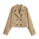 New Fashion Temperament Women's Long-Sleeved Short Wind Coat