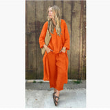 Explosion Of Women's Summer Pocket V-Neck 2 Sets Of Solid Color Loose Women's