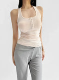 Girls White Hanging Neck Sling Vest Outside Wearing Women's Summer New Thin Back Shirt Long