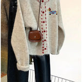 Soft Glutinous Thicken Round Collar Sweater Coat Women Autumn New Design Outside Wearing Lazy Knitted Shirt