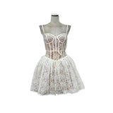 Sweet And Spicy Yen Lace Fish Bone Ponum Sling Dress Birthday Party Dress Autumn And