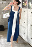 Causal Asymmetric Denim Dress Women Suspender Ladies Dresses 2023 Summer Woman Dress