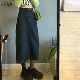 Skirts Women All-match Solid Retro Denim Stylish Slim Girls Streetwear Fashion Ulzzang Popular A-line Fall Female