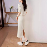 Sports Casual Lazy Set For Summer 2025 Soft Air Cotton Short Sleeves + Fork