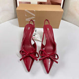 New Back Empty Single Shoes Women's Fine Heel High-Heeled Shoes Tip-In-Word Sandals Spring And Autumn Name