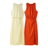 2025 New Women's Clothing Collar With No Sleeves Folds Decor