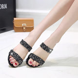 Wear Stylish Cool Slippers Women 2025 Summer Water Drill Glides One Shoe Two Wear Women