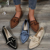 2025 Autumn Tip-Headed Flat-Soled Single-Shoe Large-Size Fashion Flying Pedal Casual Women's