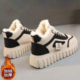 Winter New Ins Plus Velvet To Help Lao Dad Shoes Female Tide Students Leisure Small White Shoes To Increase The Thick Bottom Korean