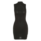 Zingj INS Summer Women's Fashion Sleeveless Round Collar Sexy Hollow Out Slim Hip Wrap