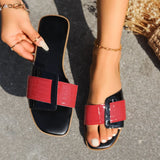 Zingj Summer New Large Size Fashion Trend Temperament Comfortable And Versatile Color Flat Bottom Cool Slippers