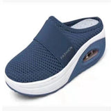 Summer No Heel One-Legged Pedaled Women's Shoes Lazy Shoes Large-Size Thick-Soled Shoes Air Cushion Mesh Breathable Half-Slipper