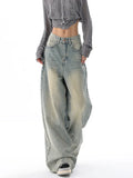 Zingj Light Blue Spring And Summer New Retro Jeans Female Loose Design Show Thin Floor Wide Leg