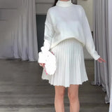 Women's Clothing 2025 Autumn/Winter New High-Necked Long-Sleeved Fashion Casual Rolled Short Dress