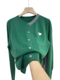 Spring And Autumn New Korean Version Of The Color Patch Loose Bottom Long-Sleeved Knitted Shirt Shirt Coat Women's