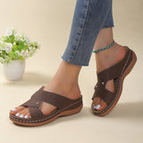 New Cool Drag Female Explosion Slope With Lady Large-Size Slippers Mother Shoes Roman Style
