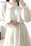 Button Up Shirt Women Lolita Blouse Ladies Doll Collar Long Sleeve Japanese Soft Girl Loose Jk Autumn Chemise
