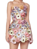 High-End Women's New Sexy Body Trim Corset Dress Flower Decoration A Skirt Banquet Evening Dress