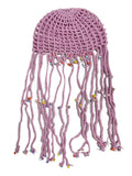 Chic Women Fashion Knitted Hats Y2K Aesthetics Retro Crochet Hollow Out Tassels Hats Caps Boho Holiday Beach
