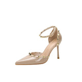 Bare Pointed Beautiful High Heels Women 2025 New Spring And Summer Willows Sexy Sandals Rivet Single Shoes