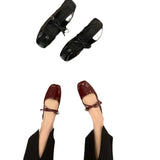 Evening Wind Shallow Mouth Coarse High Heels Women 2025 Spring And Summer New Retro Street Shooting Small Leather Shoes Side Bright Leather