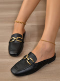 2025 Metal Buckle Bales Slippers Women Korean Wind Lazy One Foot Pedal Fashion Simple Women's Cool