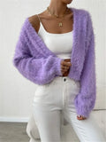 And Winter New Loose Plush Short Knitted Cardigan
