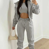 Women's Plus Velvet Hooded Movement Fashion Dress Spring Wearing A Complete Set Of Women's