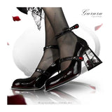 Rose Coarse Heel High Heels Mary Treasure Shoes Retro Single Shoes 2025 New Spring And Autumn