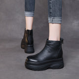 The Number Of Children In Thin Boots In Autumn And Winter Krainian Pine Cake Bottoms Leather Short Leather Short Boots Fashion Boots High And Super High