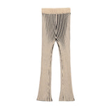 Spring New Women's Clothing 8779154 Stitching Cut-On Knitting Casual Pants