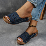 Hollow Thick Bottom Slippers Women Outside The Slope And Light Beach Cool Slippers Lat