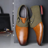 Zingj New Creative Trend Spell Color Set Foot Leather Shoes Men's Casual Fashion Plus Size Men's