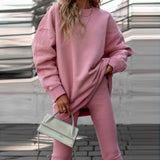 Women's Loose Collar Movement Fashion Long-Sleeved Sweating Spring Wearing A Set Of Women's