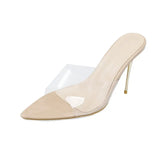 Women's New Temperament Women's Shoes In The Summer Of 2025, With Transparent Words With Fine Heeled Sandal