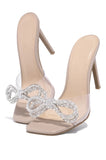 Summer Water Drill Bow High With Slippers Female Sharp Tips And Fashion Slippers
