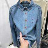 Embroidered Cowboy Shirt 2025 Spring/Winter Mid-Autumn Relaxed Casual Design New Hundred Shirt