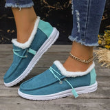 Cotton Shoes Women 2025 Autumn And Winter New Round Head Tie Plus Velvet Warm Hair Women